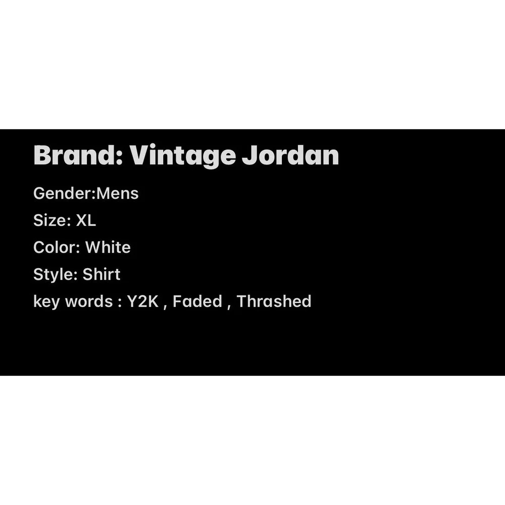 Vtg  Jordan Shirt Mens L White Crew Neck Short Sleeve Air Jordan 3 Graphic Print
